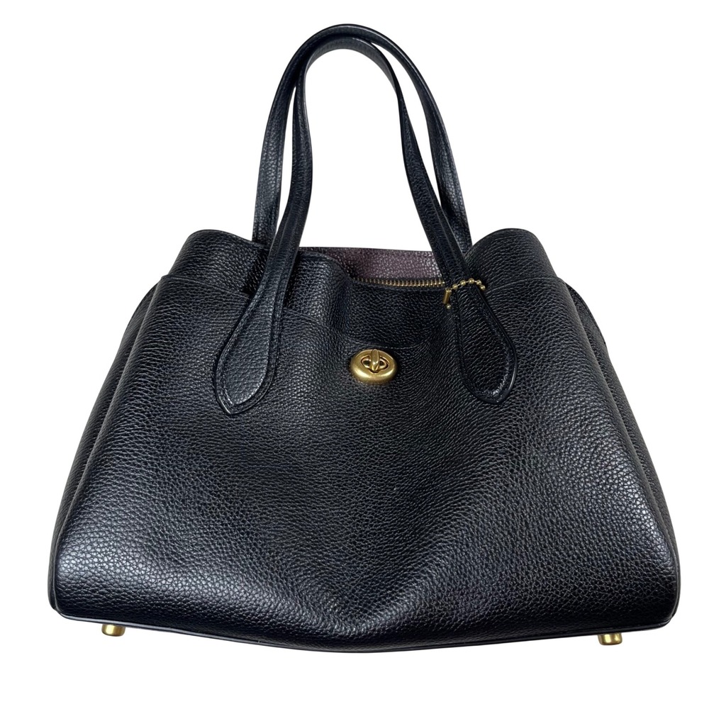 Coach Lora Carryall Purse Black Leather Handbag C2080-91740 NO CROSSBODY STRAP